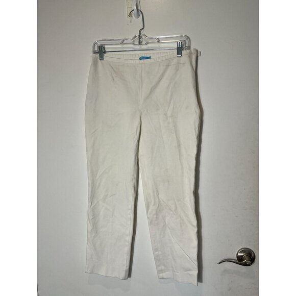 J.McLaughlin Cream Straight Leg Mid-Rise Zip closure Women's Pants Size 8 - Picture 2 of 11
